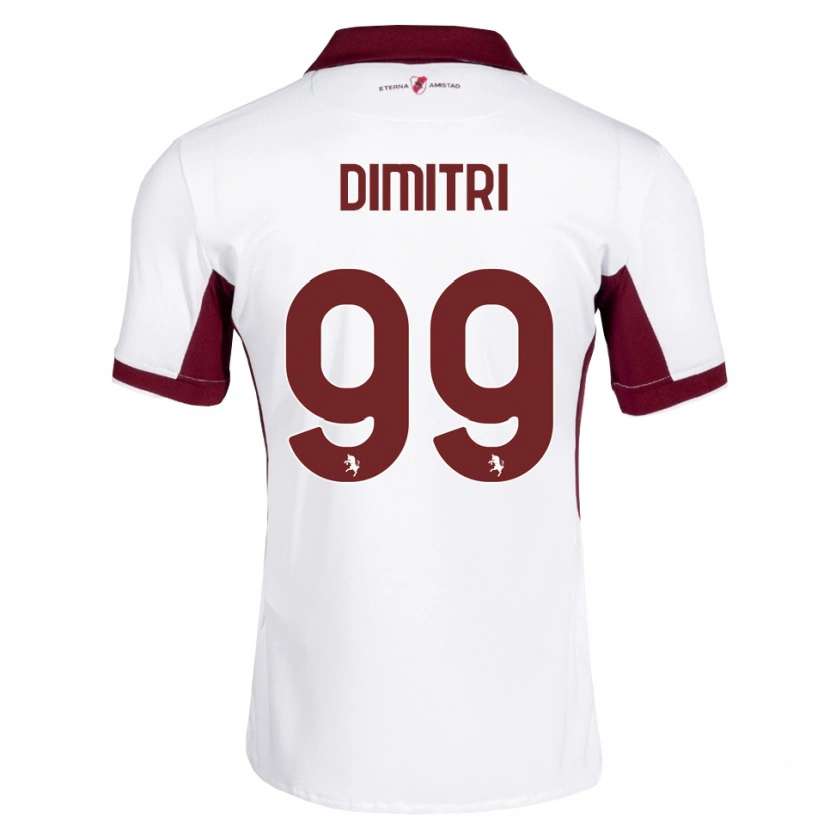 Danxen Kvinder Matteo Dimitri #99 Bordeaux Hvid Rød Udebane Spillertrøjer 2026/27 Trøje T-Shirt