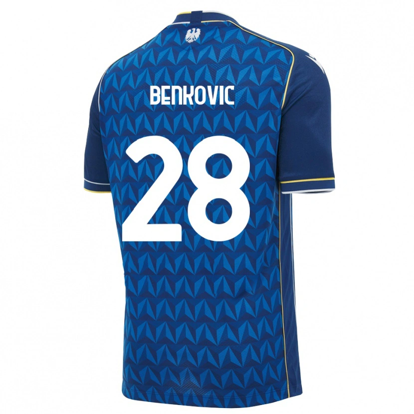 Danxen Kvinder Filip Benkovic #28 Kongelig Blå Hvid Blå Udebane Spillertrøjer 2026/27 Trøje T-Shirt