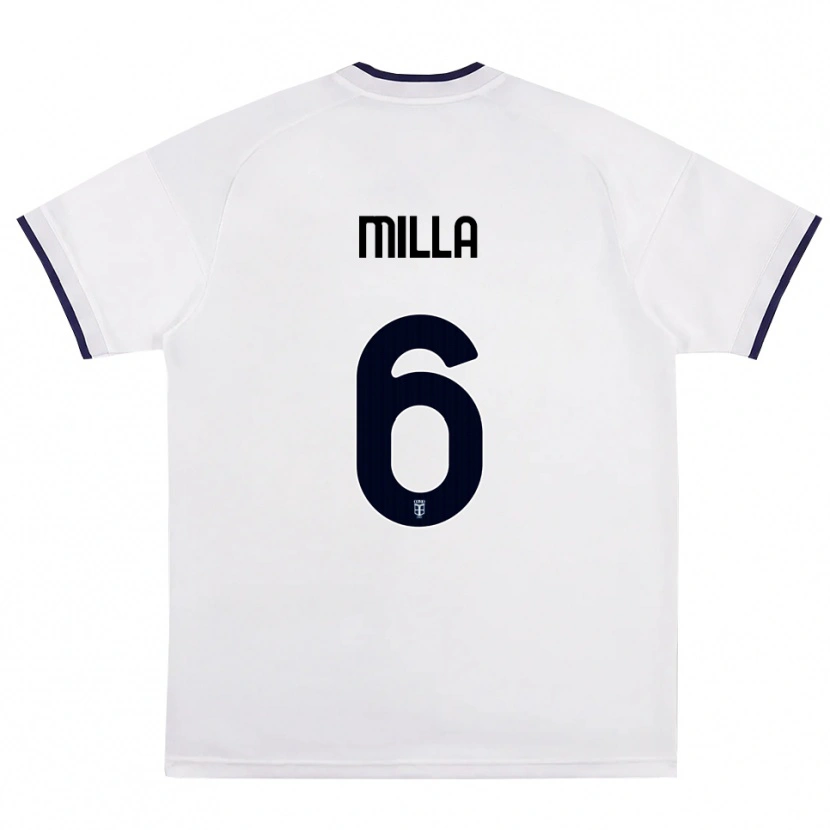 Danxen Kvinder Luis Milla #6 Hvid Rød Kongelig Blå Udebane Spillertrøjer 2026/27 Trøje T-Shirt