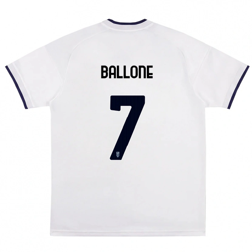 Danxen Kvinder Andrea Ballone #7 Hvid Rød Kongelig Blå Udebane Spillertrøjer 2026/27 Trøje T-Shirt