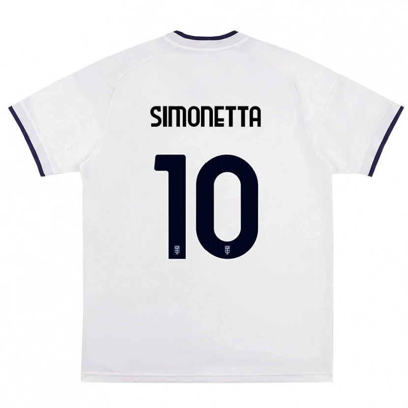 Danxen Kvinder Jacopo Simonetta #10 Hvid Rød Kongelig Blå Udebane Spillertrøjer 2026/27 Trøje T-Shirt