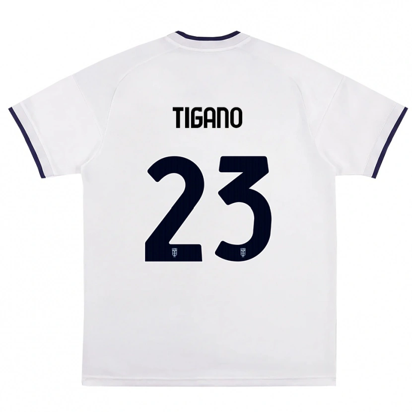 Danxen Kvinder Achille Tigano #23 Hvid Rød Kongelig Blå Udebane Spillertrøjer 2026/27 Trøje T-Shirt