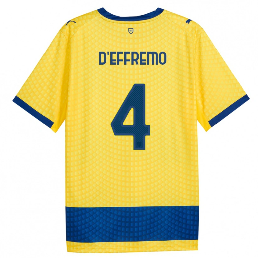 Danxen Kvinder Dario D'effremo #4 Gul Blå Sort Udebane Spillertrøjer 2026/27 Trøje T-Shirt