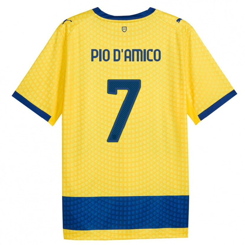 Danxen Kvinder Dario Pio D'amico #7 Gul Blå Sort Udebane Spillertrøjer 2026/27 Trøje T-Shirt