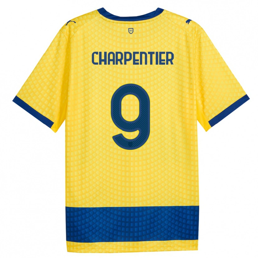 Danxen Kvinder Gabriel Charpentier #9 Gul Blå Sort Udebane Spillertrøjer 2026/27 Trøje T-Shirt