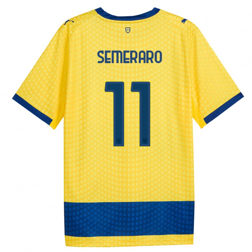 Danxen Kvinder Riccardo Semeraro #11 Gul Blå Sort Udebane Spillertrøjer 2026/27 Trøje T-Shirt