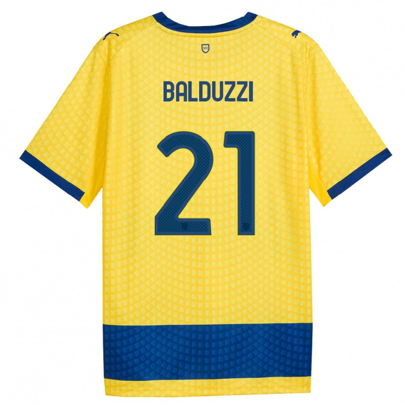 Danxen Kvinder Davide Balduzzi #21 Gul Blå Sort Udebane Spillertrøjer 2026/27 Trøje T-Shirt
