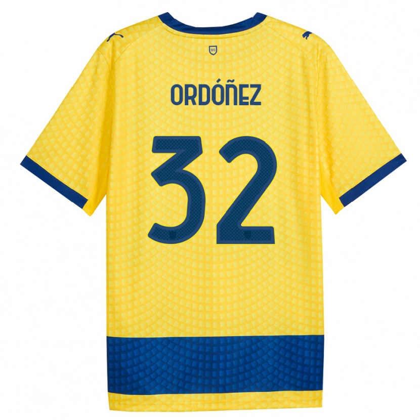 Danxen Kvinder Christian Ordóñez #32 Gul Blå Sort Udebane Spillertrøjer 2026/27 Trøje T-Shirt