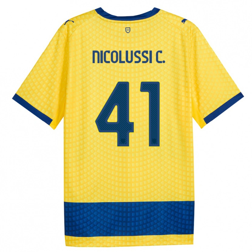 Danxen Kvinder Hans Nicolussi Caviglia #41 Gul Blå Sort Udebane Spillertrøjer 2026/27 Trøje T-Shirt