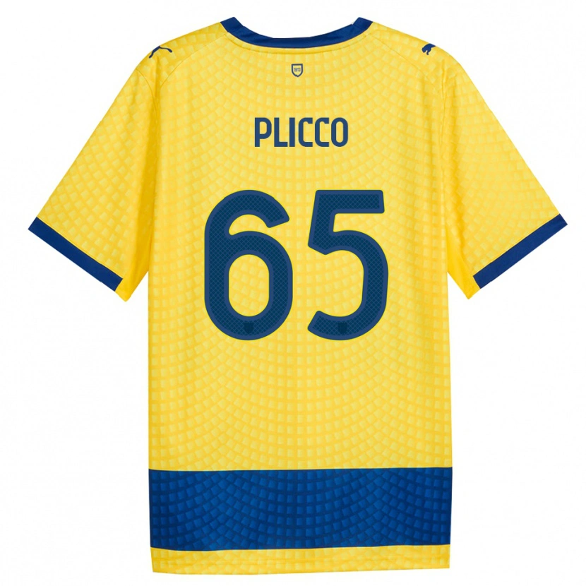 Danxen Kvinder Elia Plicco #65 Gul Blå Sort Udebane Spillertrøjer 2026/27 Trøje T-Shirt