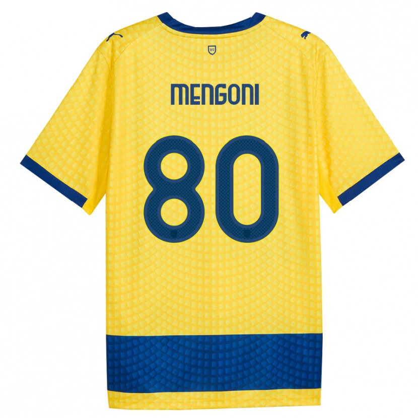 Danxen Kvinder Filippo Mengoni #80 Gul Blå Sort Udebane Spillertrøjer 2026/27 Trøje T-Shirt
