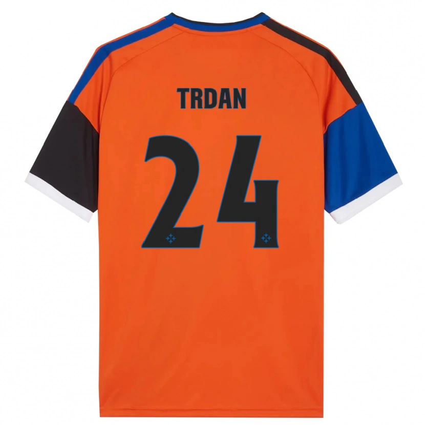 Danxen Kvinder Miha Trdan #24 Orange Blå Sort Hvid Udebane Spillertrøjer 2026/27 Trøje T-Shirt