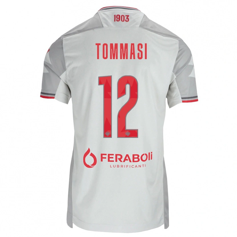 Danxen Kvinder Francesco Tommasi #12 Grå Hvid Rød Udebane Spillertrøjer 2026/27 Trøje T-Shirt