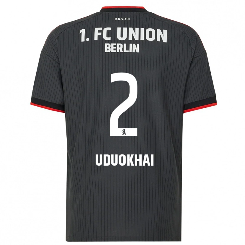 Danxen Kvinder Felix Uduokhai #2 Sort Hvid Rød Udebane Spillertrøjer 2026/27 Trøje T-Shirt