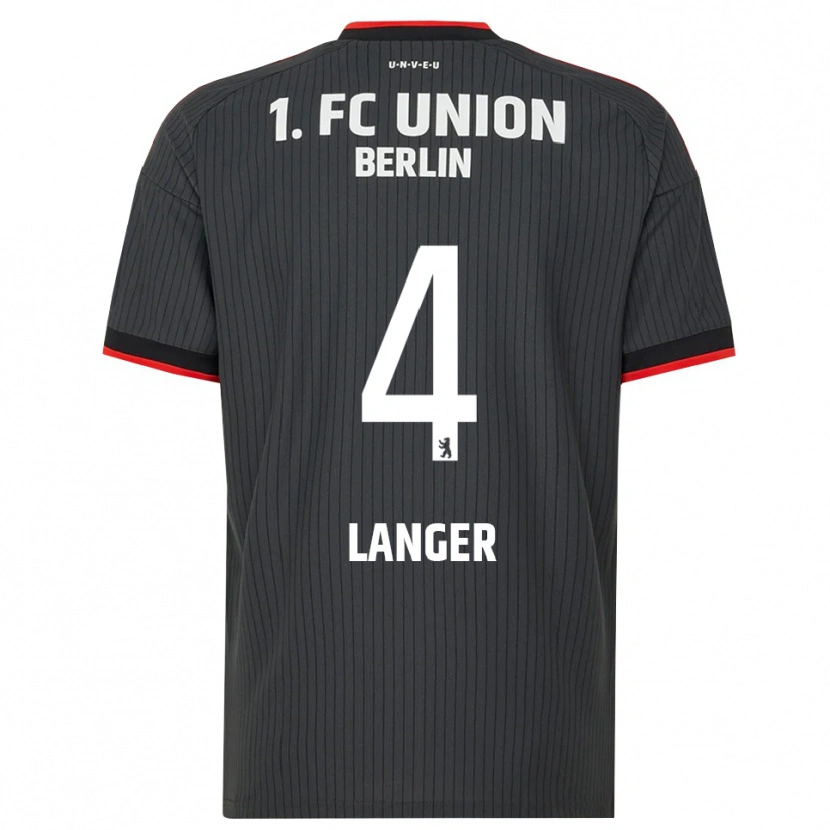 Danxen Kvinder Richard Langer #4 Sort Hvid Rød Udebane Spillertrøjer 2026/27 Trøje T-Shirt