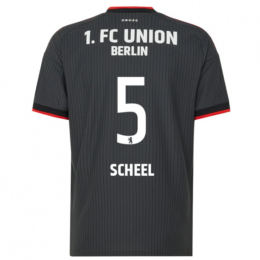 Danxen Kvinder Luca Scheel #5 Sort Hvid Rød Udebane Spillertrøjer 2026/27 Trøje T-Shirt