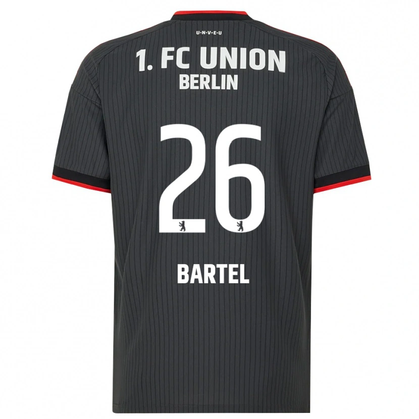 Danxen Kvinder Oskar Bartel #26 Sort Hvid Rød Udebane Spillertrøjer 2026/27 Trøje T-Shirt