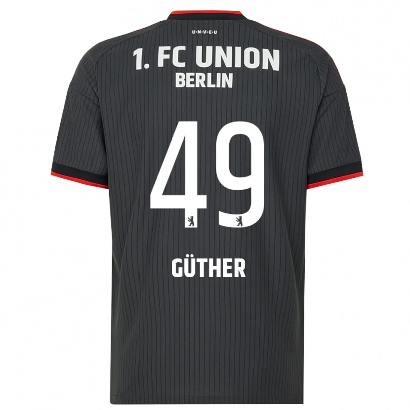 Danxen Kvinder Linus Güther #49 Sort Hvid Rød Udebane Spillertrøjer 2026/27 Trøje T-Shirt
