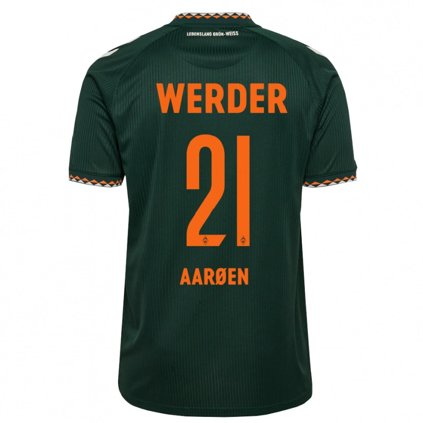Danxen Kvinder Isak Hansen-Aaröen #21 Mørkegrøn Orange Hvid Udebane Spillertrøjer 2026/27 Trøje T-Shirt