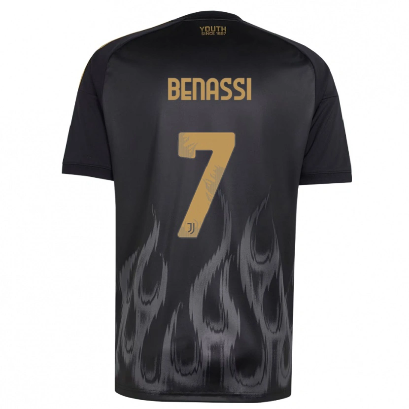 Danxen Kvinder Federico Benassi #7 Sort Brun Tredje Sæt Spillertrøjer 2026/27 Trøje T-Shirt