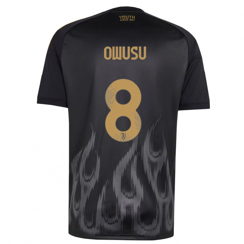Danxen Kvinder Augusto Owusu #8 Sort Brun Tredje Sæt Spillertrøjer 2026/27 Trøje T-Shirt