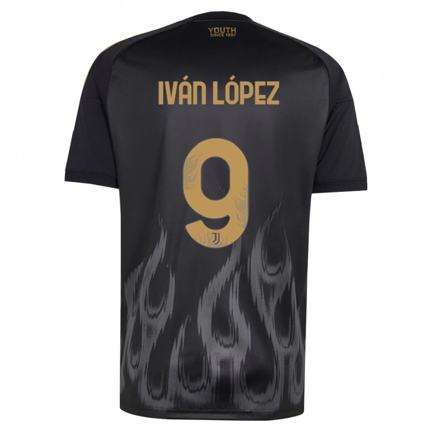 Danxen Kvinder Iván López #9 Sort Brun Tredje Sæt Spillertrøjer 2026/27 Trøje T-Shirt