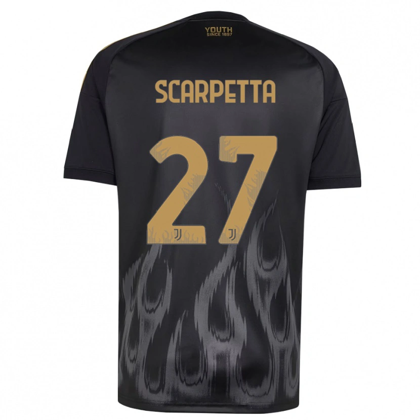 Danxen Kvinder Jacopo Scarpetta #27 Sort Brun Tredje Sæt Spillertrøjer 2026/27 Trøje T-Shirt