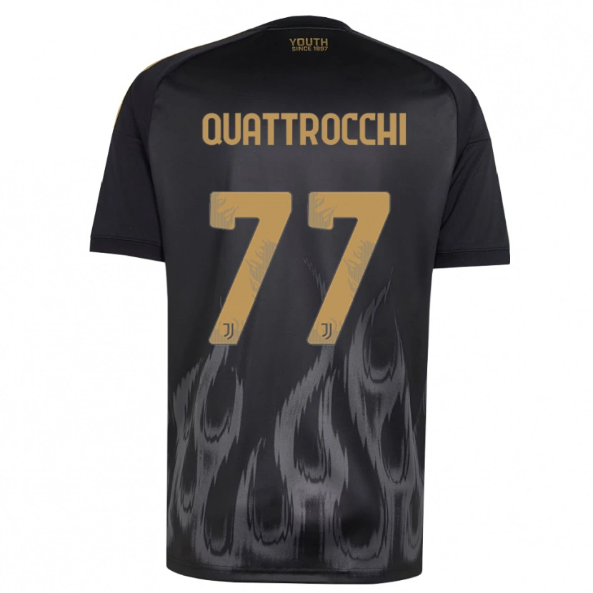 Danxen Kvinder Juan Ignacio Quattrocchi #77 Sort Brun Tredje Sæt Spillertrøjer 2026/27 Trøje T-Shirt