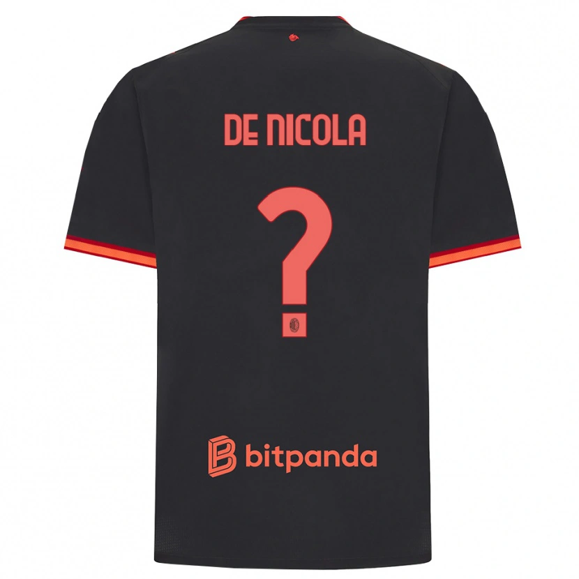 Danxen Kvinder Donato De Nicola #0 Sort Rød Tredje Sæt Spillertrøjer 2026/27 Trøje T-Shirt