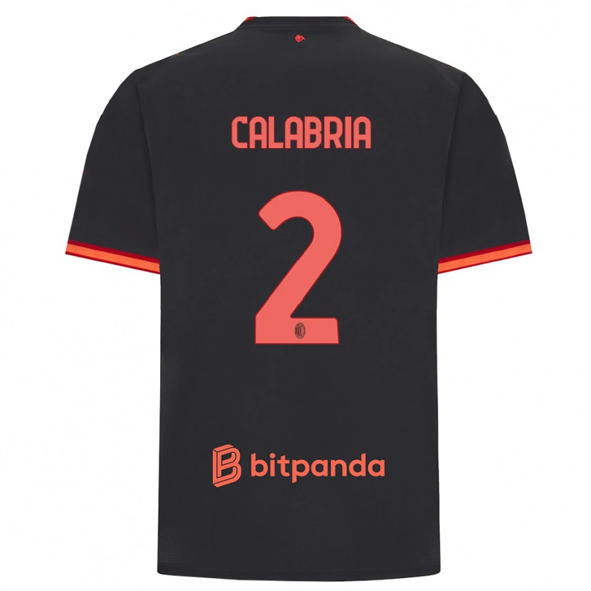 Danxen Kvinder Davide Calabria #2 Sort Rød Tredje Sæt Spillertrøjer 2026/27 Trøje T-Shirt