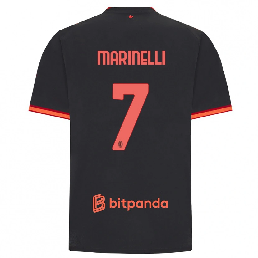 Danxen Kvinder Gloria Marinelli #7 Sort Rød Tredje Sæt Spillertrøjer 2026/27 Trøje T-Shirt