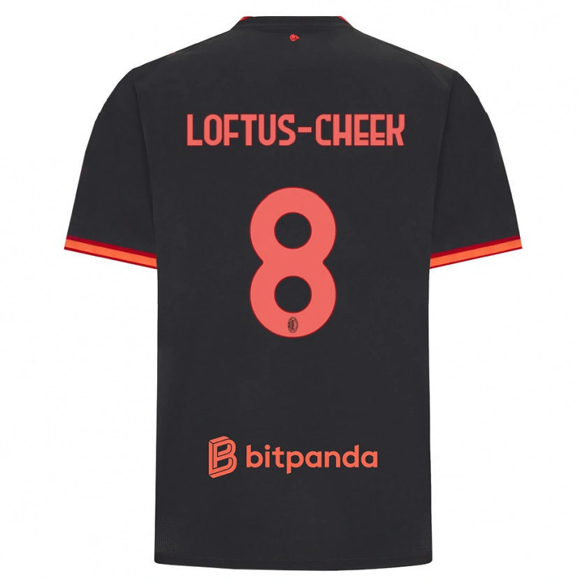 Danxen Kvinder Ruben Loftus-Cheek #8 Sort Rød Tredje Sæt Spillertrøjer 2026/27 Trøje T-Shirt