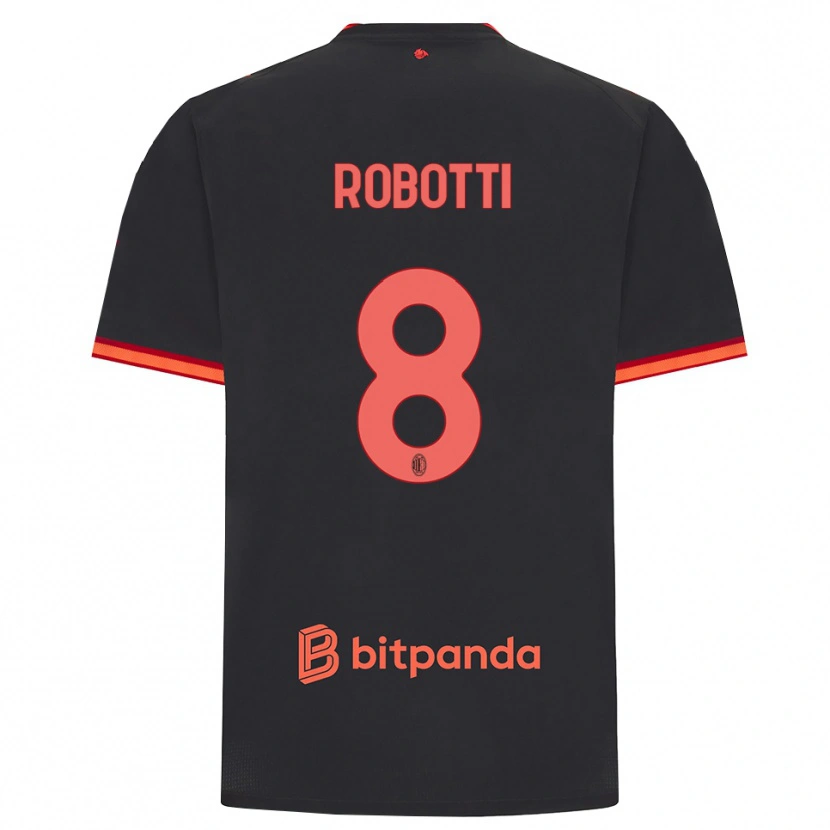Danxen Kvinder Giovanni Robotti #8 Sort Rød Tredje Sæt Spillertrøjer 2026/27 Trøje T-Shirt