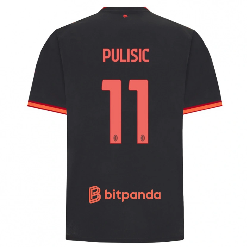 Danxen Kvinder Christian Pulisic #11 Sort Rød Tredje Sæt Spillertrøjer 2026/27 Trøje T-Shirt