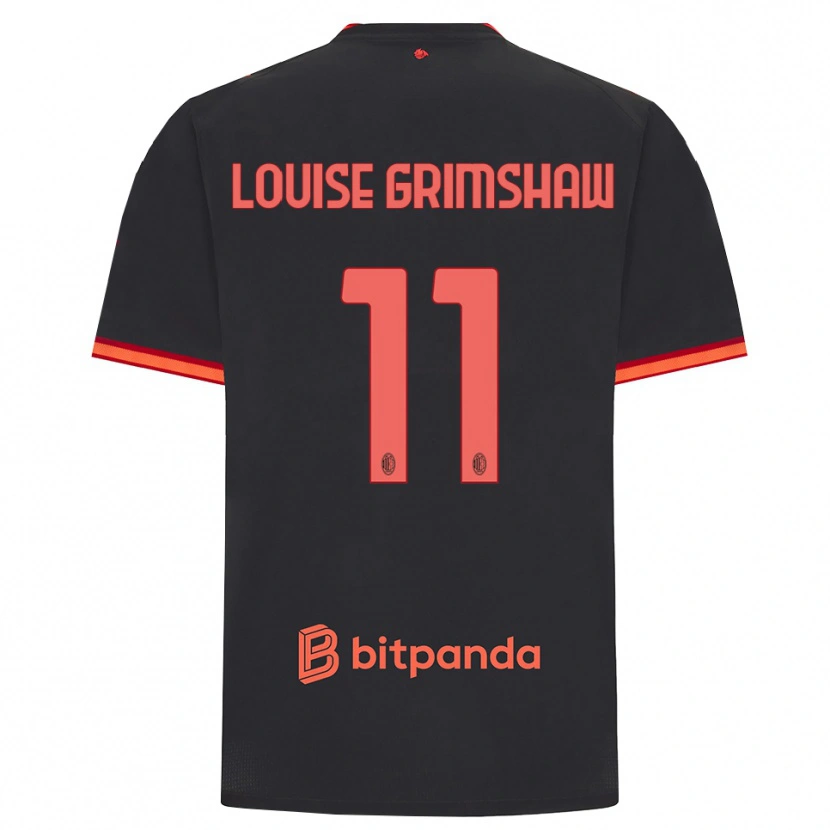 Danxen Kvinder Christy Louise Grimshaw #11 Sort Rød Tredje Sæt Spillertrøjer 2026/27 Trøje T-Shirt