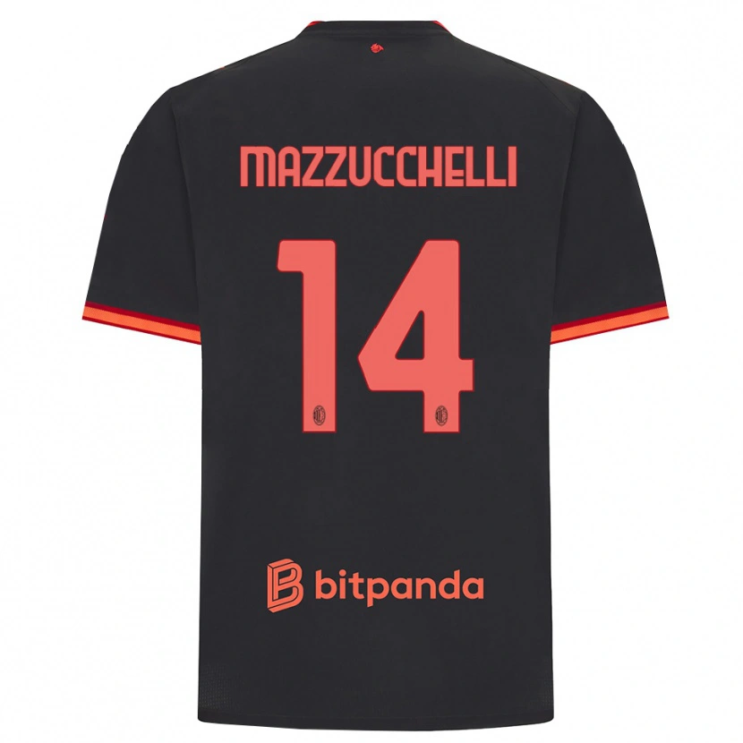 Danxen Kvinder Paolo Mazzucchelli #14 Sort Rød Tredje Sæt Spillertrøjer 2026/27 Trøje T-Shirt