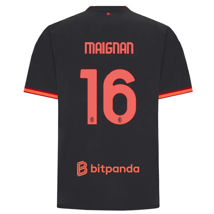 Danxen Kvinder Mike Maignan #16 Sort Rød Tredje Sæt Spillertrøjer 2026/27 Trøje T-Shirt