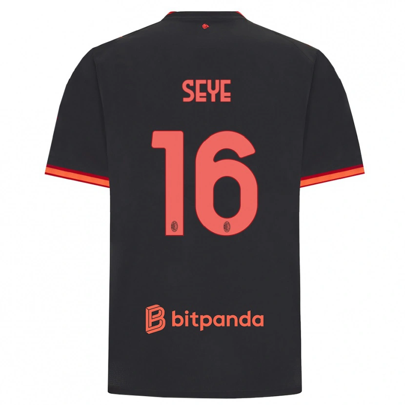 Danxen Kvinder Abdou Seye #16 Sort Rød Tredje Sæt Spillertrøjer 2026/27 Trøje T-Shirt