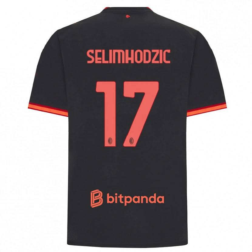 Danxen Kvinder Noa Selimhodzic #17 Sort Rød Tredje Sæt Spillertrøjer 2026/27 Trøje T-Shirt
