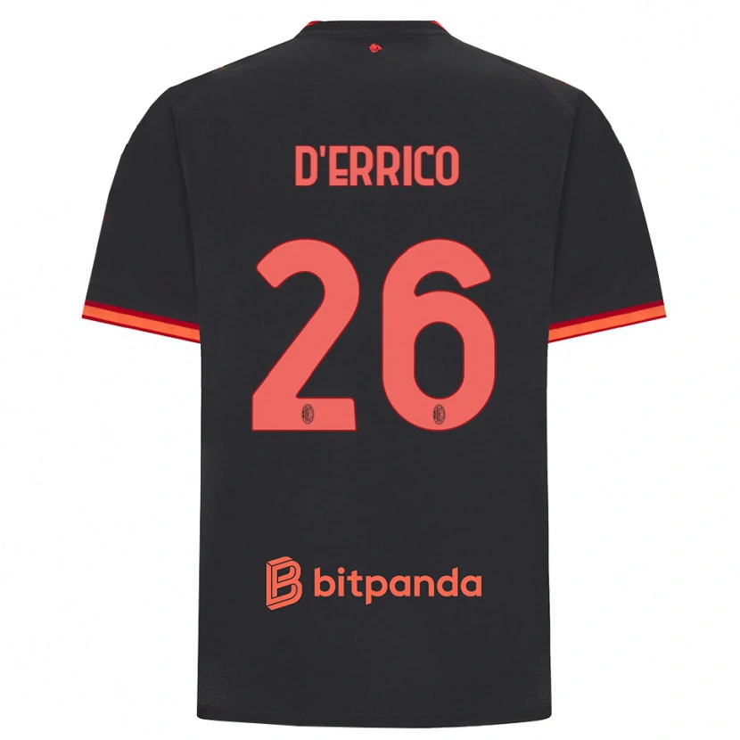 Danxen Kvinder Leonardo D'errico #26 Sort Rød Tredje Sæt Spillertrøjer 2026/27 Trøje T-Shirt