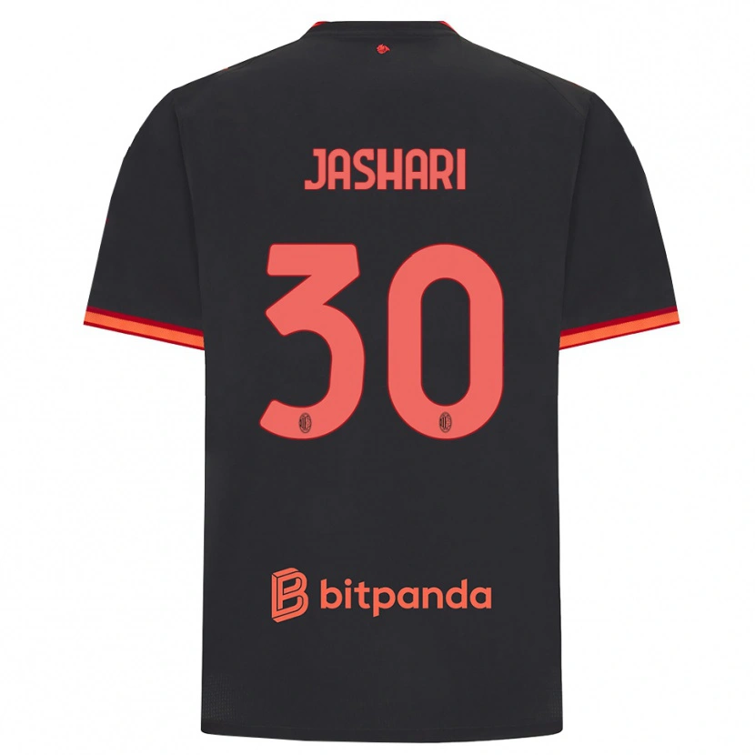Danxen Kvinder Ardon Jashari #30 Sort Rød Tredje Sæt Spillertrøjer 2026/27 Trøje T-Shirt