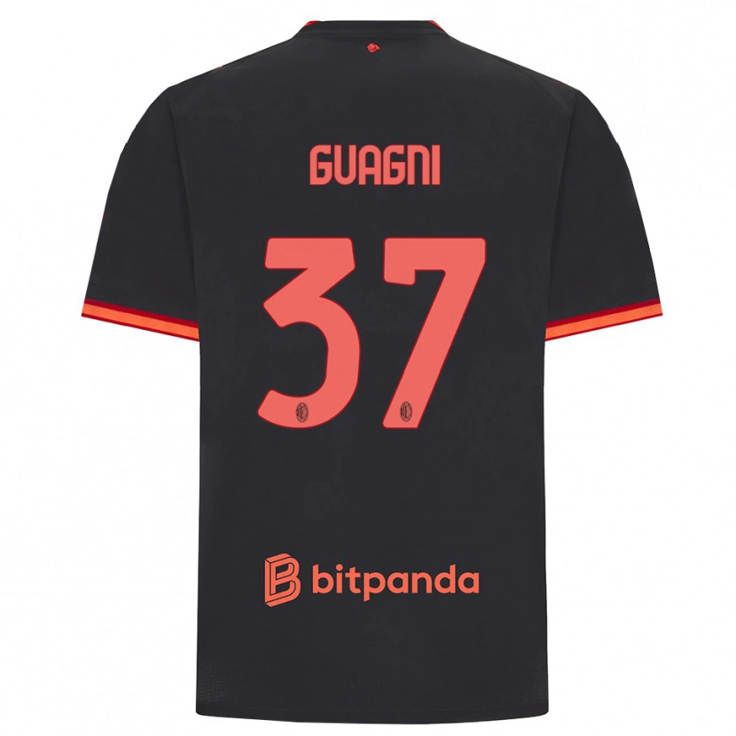 Danxen Kvinder Alia Guagni #37 Sort Rød Tredje Sæt Spillertrøjer 2026/27 Trøje T-Shirt