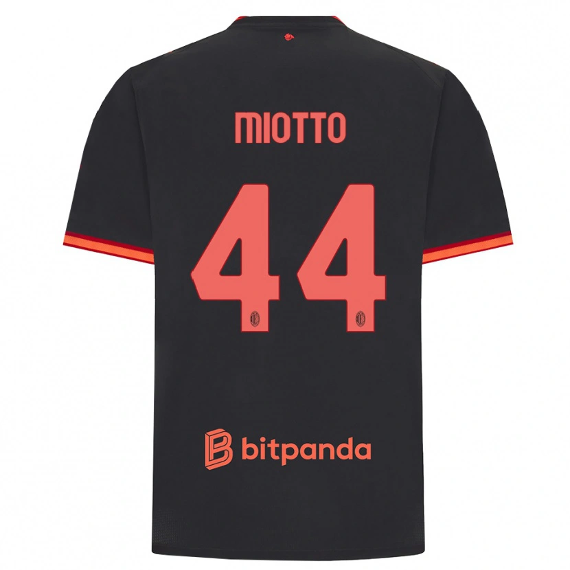 Danxen Kvinder Giorgia Miotto #44 Sort Rød Tredje Sæt Spillertrøjer 2026/27 Trøje T-Shirt