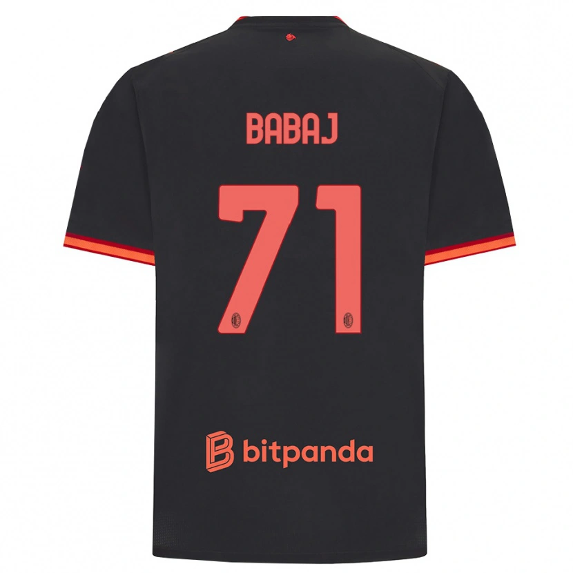 Danxen Kvinder Aron Babaj #71 Sort Rød Tredje Sæt Spillertrøjer 2026/27 Trøje T-Shirt
