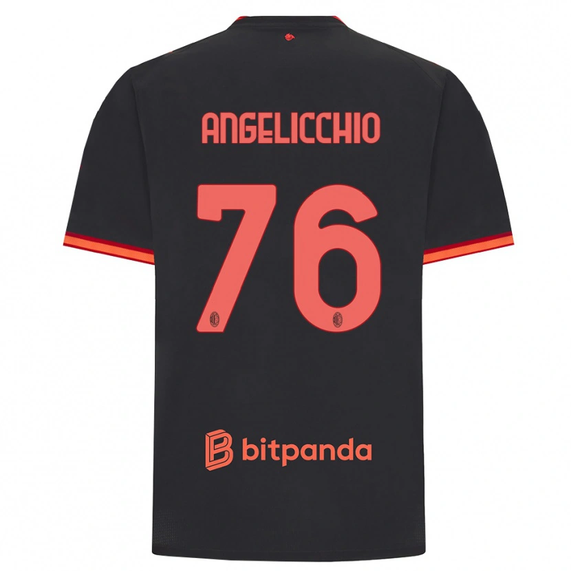 Danxen Kvinder Mattia Angelicchio #76 Sort Rød Tredje Sæt Spillertrøjer 2026/27 Trøje T-Shirt