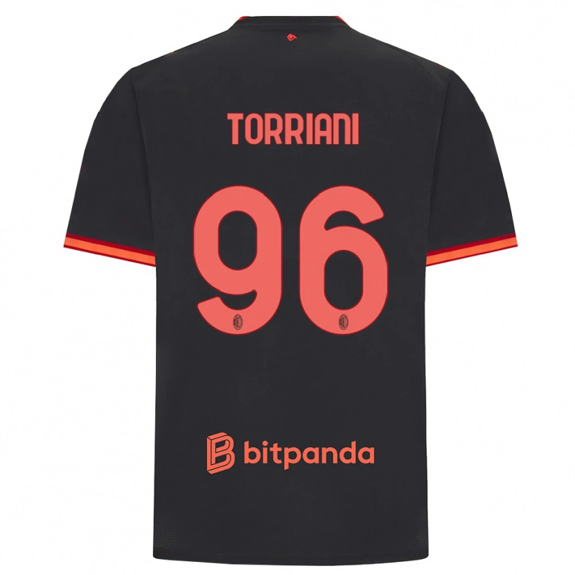 Danxen Kvinder Lorenzo Torriani #96 Sort Rød Tredje Sæt Spillertrøjer 2026/27 Trøje T-Shirt