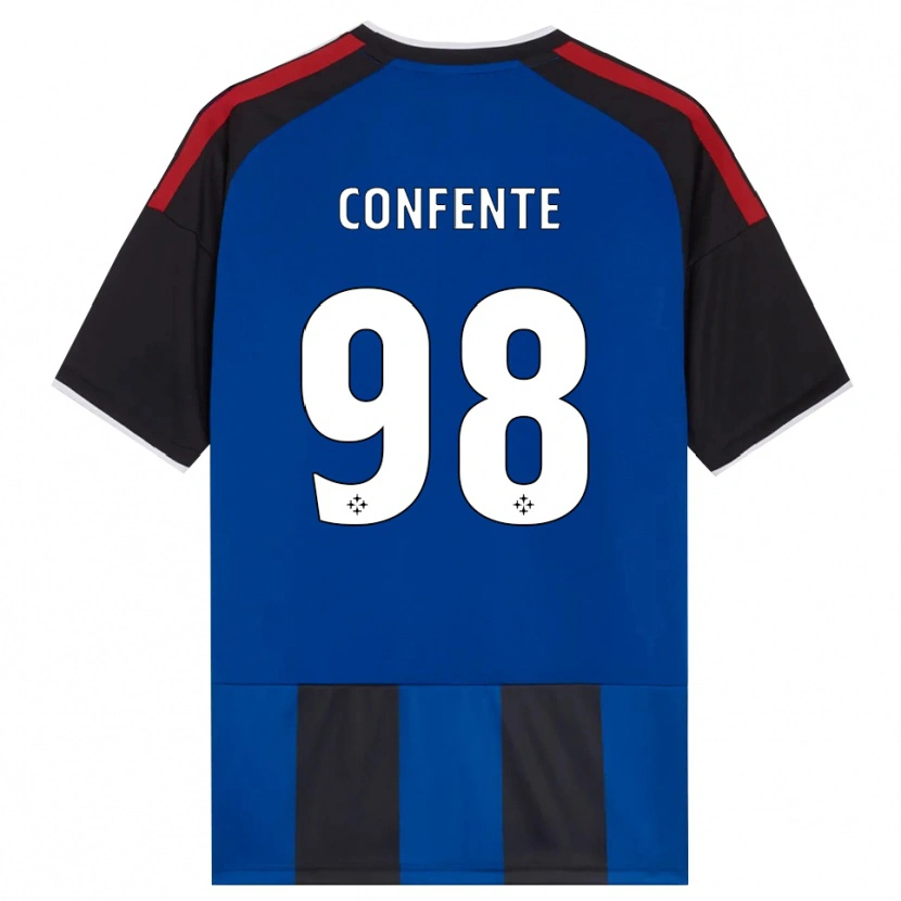Danxen Kvinder Alessandro Confente #98 Sort Rød Hvid Blå Hjemmebane Spillertrøjer 2026/27 Trøje T-Shirt