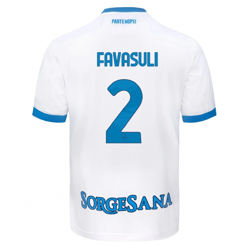 Danxen Kvinder Costantino Favasuli #2 Hvid Himmelblå Udebane Spillertrøjer 2026/27 Trøje T-Shirt