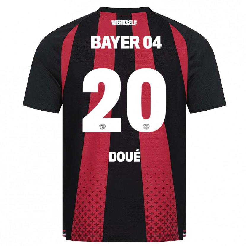 Danxen Børn Guéla Doué #20 Sort Hvid Rød Hjemmebane Spillertrøjer 2026/27 Trøje T-Shirt