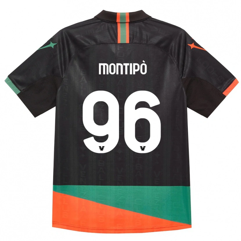 Danxen Børn Lorenzo Montipò #96 Sort Orange Grøn Hjemmebane Spillertrøjer 2026/27 Trøje T-Shirt